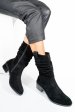Cizme negre piele naturala intoarsa 242836sp