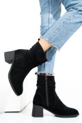 BOTINE NEGRE PIELE NATURALA INTOARSA 242811SP