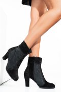 BOTINE DAMA PIELE NATURALA INTOARSA NEGRE 7S7771-B