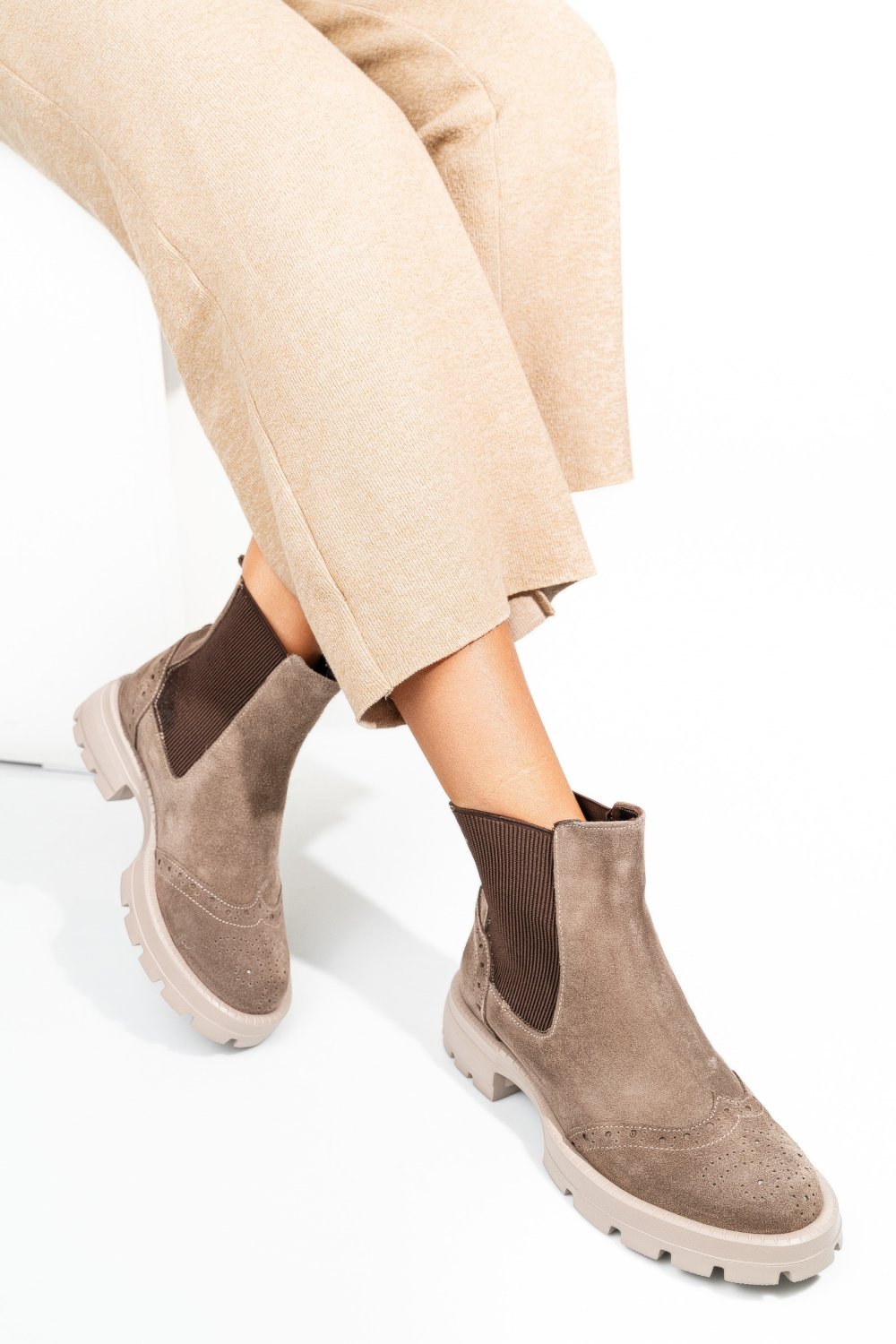 GHETE BEJ PIELE NATURALA INTOARSA 242802SP