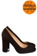Pantofi dama guban piele naturala intoarsa brown 3s77577