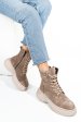 Ghete bej piele naturala intoarsa 242805sp