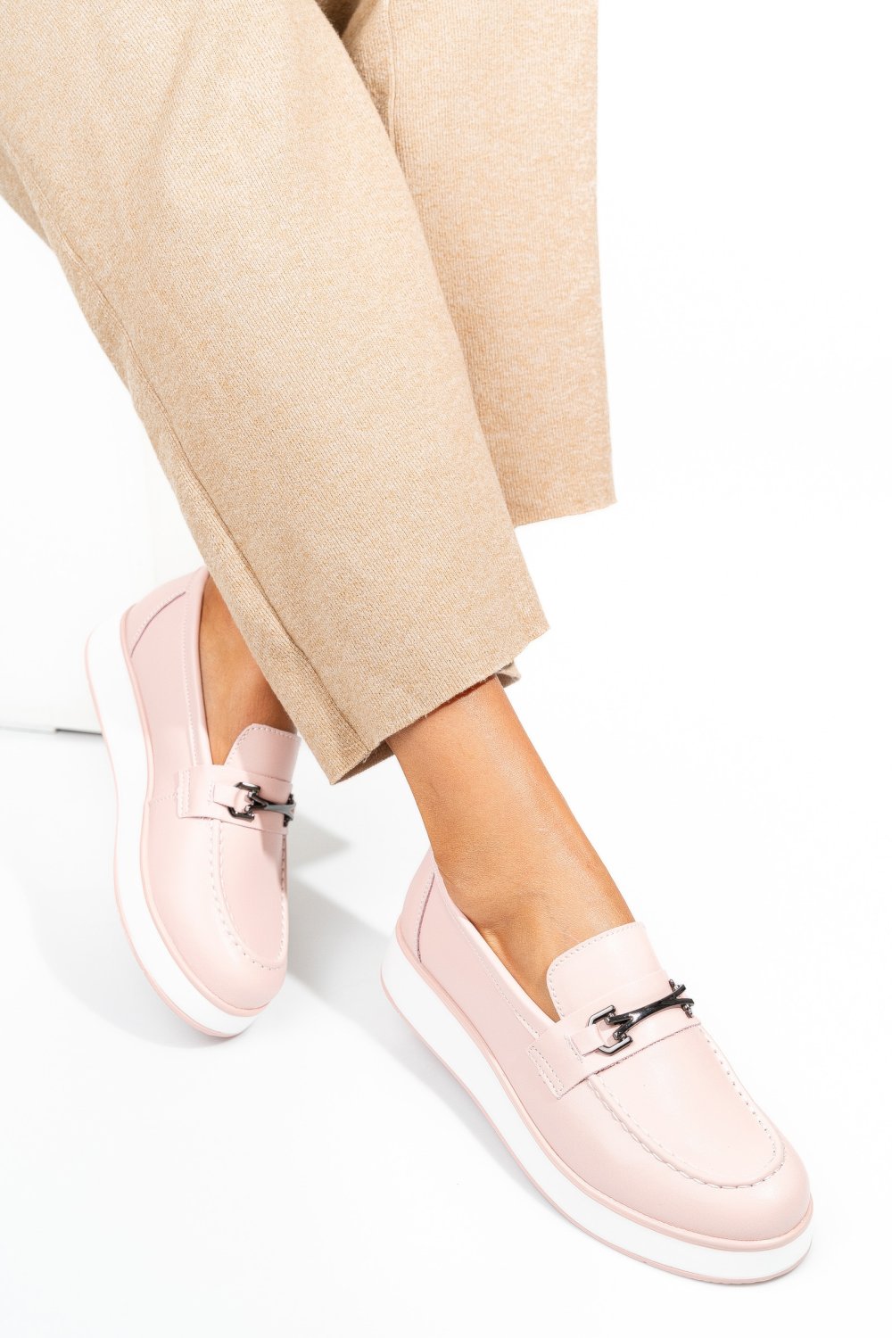 MOCASINI ROZ PIELE NATURALA TSP5942