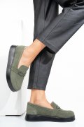 MOCASINI VERZI PIELE NATURALA INTOARSA TSP5903