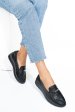 Mocasini negri piele naturala qspl793