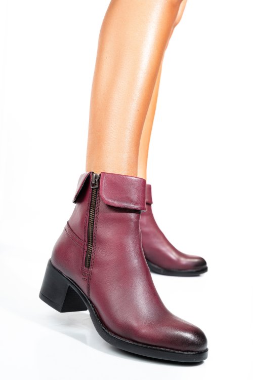 Ghete dama piele naturala bordo 8s77608