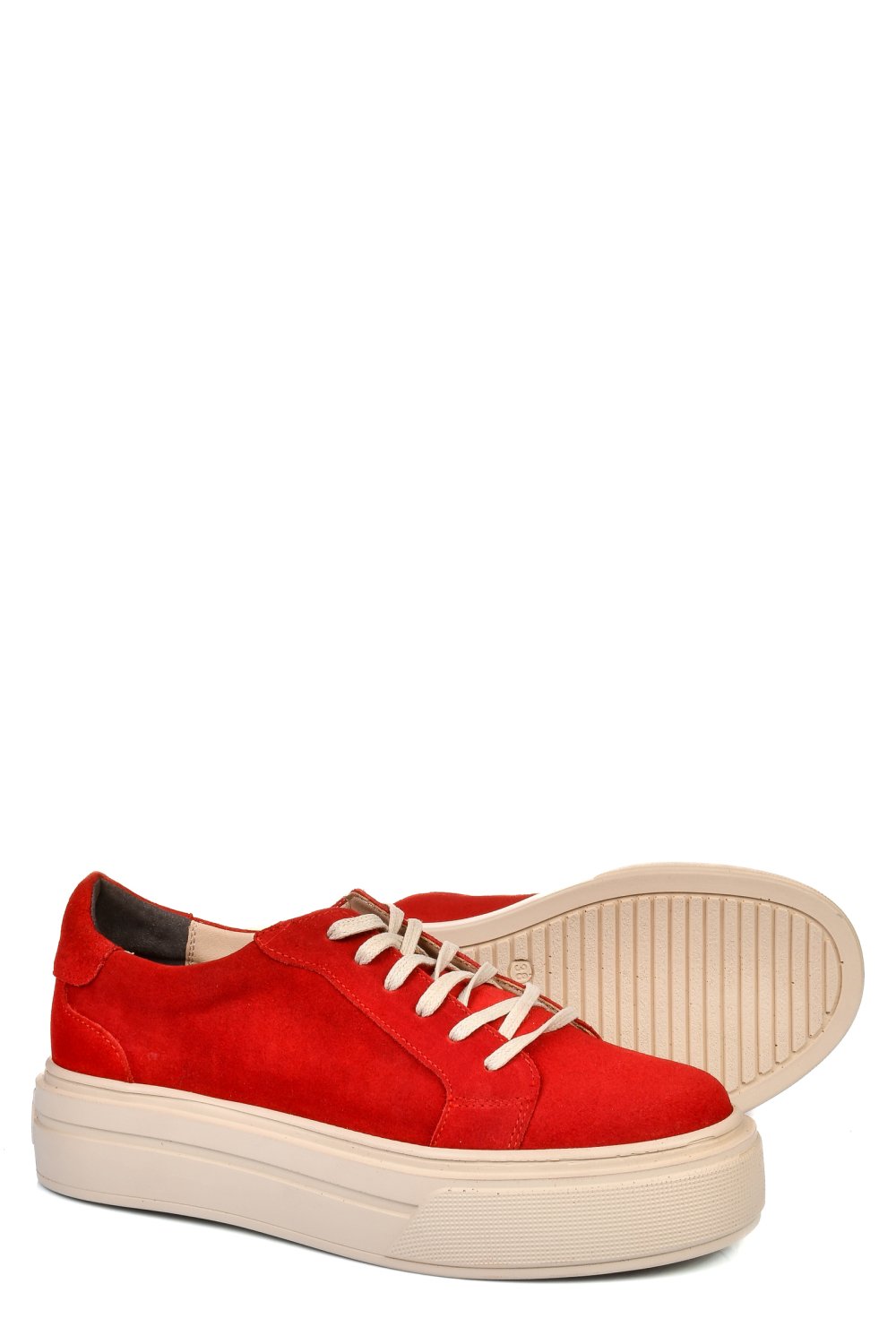 PANTOFI SPORT DAMA PIELE NATURALA INTOARSA ROSII 3S77001
