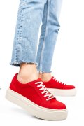 PANTOFI SPORT DAMA PIELE NATURALA INTOARSA ROSII 3S77001
