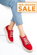 PANTOFI SPORT DAMA PIELE NATURALA INTOARSA ROSII 3S77001