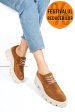 Pantofi casual femei piele naturala intoarsa maro 2s77080