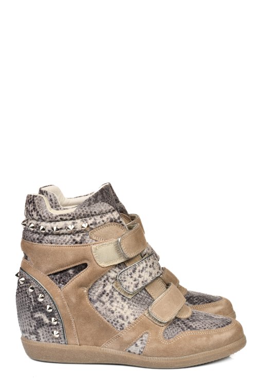 Sneakers maro piele naturala intoarsa cs77le101591