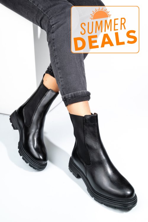 Ghete negre piele naturala vb254202