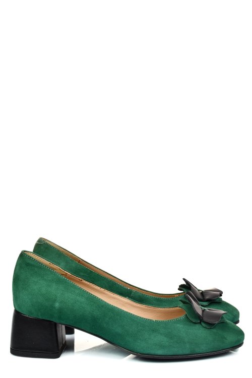 Pantofi verzi piele naturala intoarsa 5s77555