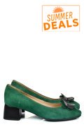 PANTOFI VERZI PIELE NATURALA INTOARSA 5S77555