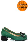 PANTOFI VERZI PIELE NATURALA INTOARSA 5S77555
