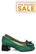 PANTOFI VERZI PIELE NATURALA INTOARSA 5S77555