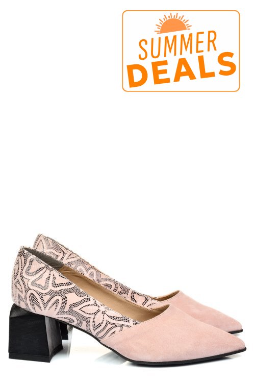 Pantofi nude piele naturala intoarsa 5s77460