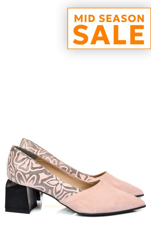 Pantofi nude piele naturala intoarsa 5s77460