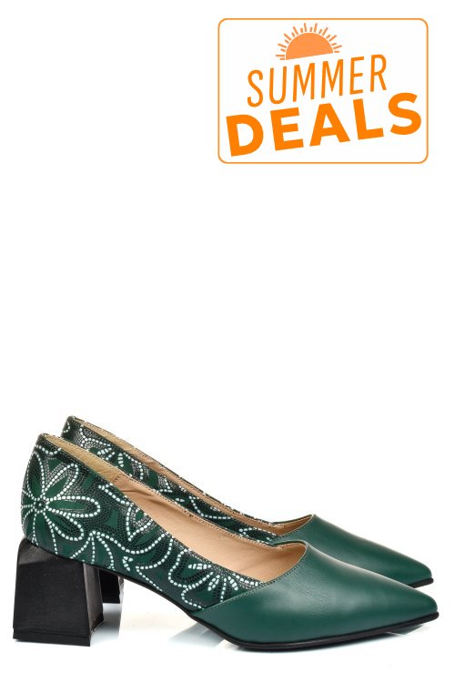 Pantofi verzi piele naturala 5s77460