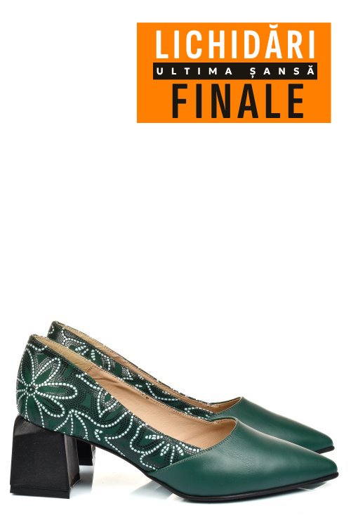 Pantofi verzi piele naturala 5s77460