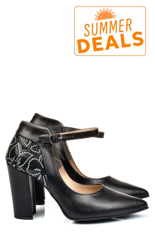 Pantofi negri piele naturala 5s77909