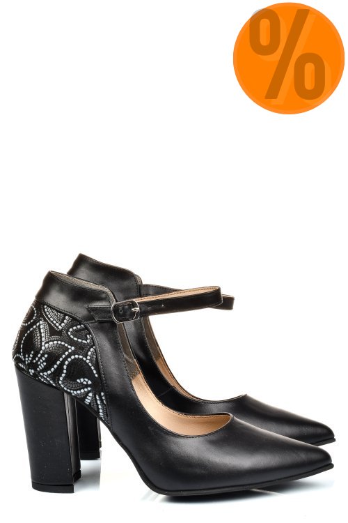 Pantofi negri piele naturala 5s77909
