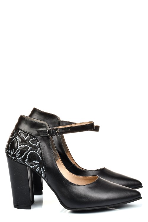 Pantofi negri piele naturala 5s77909