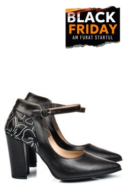 PANTOFI NEGRI PIELE NATURALA 5S77909