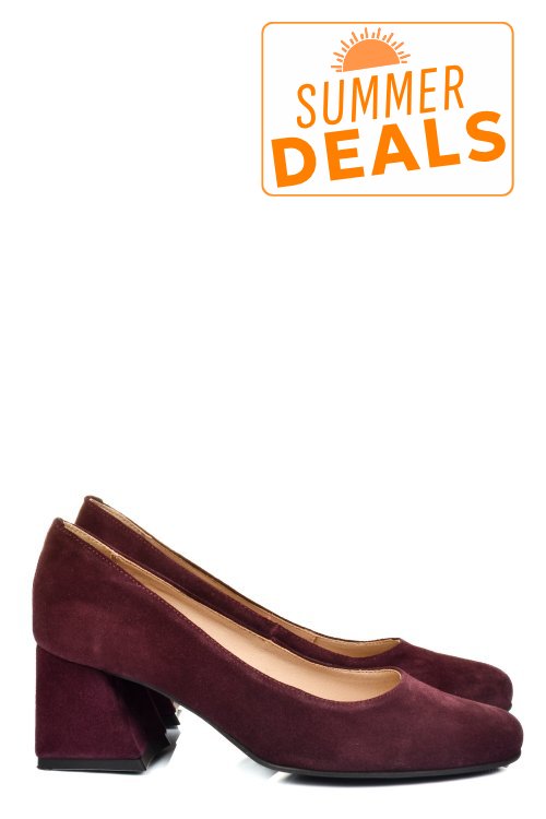 Pantofi visinii piele naturala intoarsa 5s77003