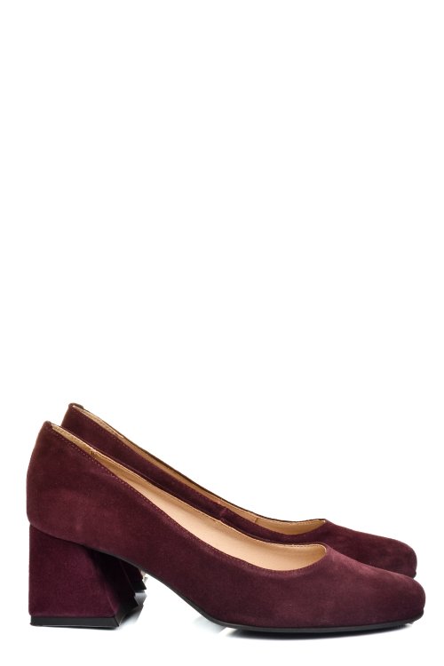 Pantofi visinii piele naturala intoarsa 5s77003