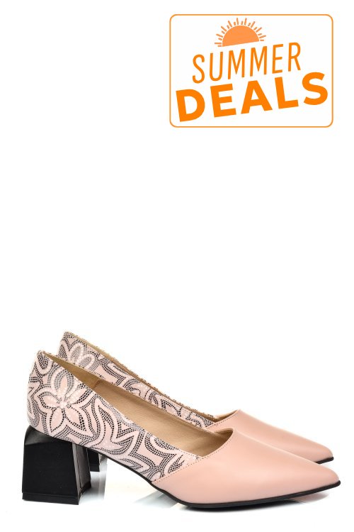 Pantofi roz piele naturala 5s77460