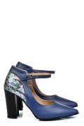 PANTOFI ALBASTRI PIELE NATURALA 5S77909