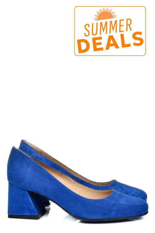Pantofi albastri piele naturala intoarsa 5s77003