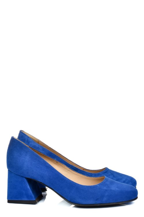 Pantofi albastri piele naturala intoarsa 5s77003