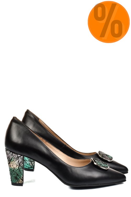 Pantofi negri piele naturala 5s77655
