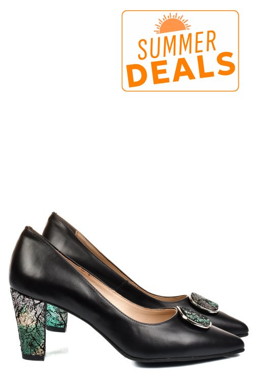 Pantofi negri piele naturala 5s77655
