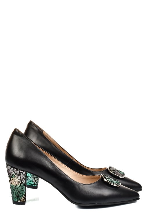 Pantofi negri piele naturala 5s77655