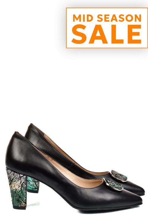 Pantofi negri piele naturala 5s77655