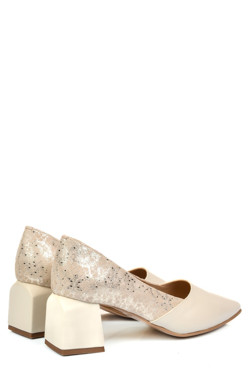 PANTOFI BEJ GLITTER PIELE NATURALA 5S77460