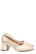 PANTOFI BEJ GLITTER PIELE NATURALA 5S77460