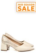 PANTOFI BEJ GLITTER PIELE NATURALA 5S77460