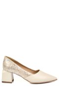 PANTOFI BEJ GLITTER PIELE NATURALA 5S77460