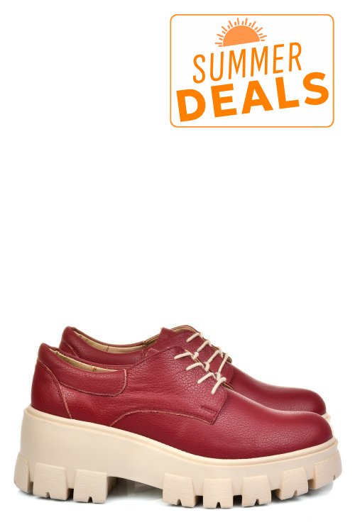 Pantofi bordo  piele naturala 2s77080
