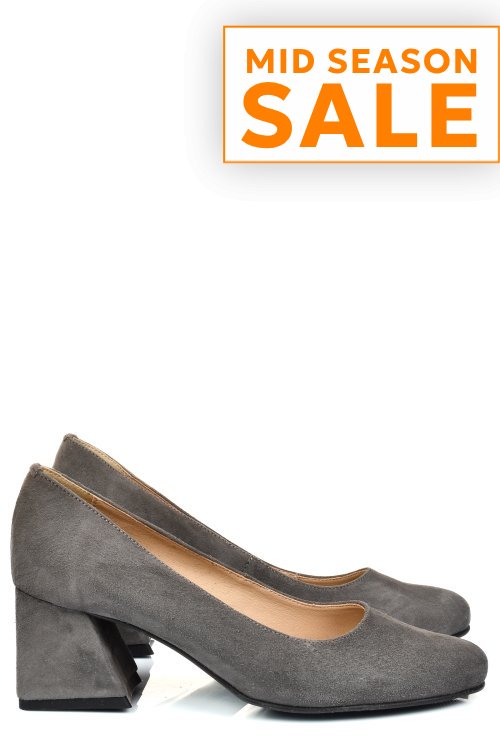 Pantofi gri piele naturala intoarsa 5s77003