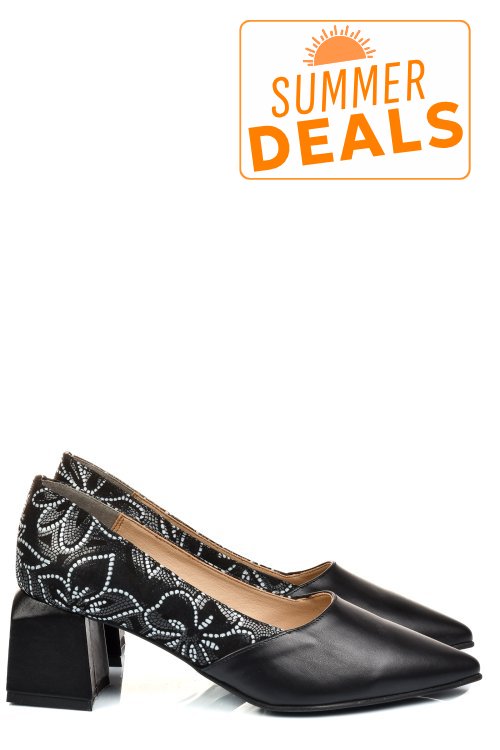 Pantofi negri piele naturala 5s77460