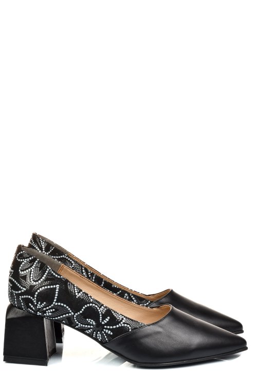 Pantofi negri piele naturala 5s77460