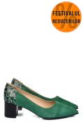 PANTOFI VERZI PIELE NATURALA INTOARSA 5S77602