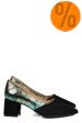 Pantofi negri floral piele naturala intoarsa 5s77460