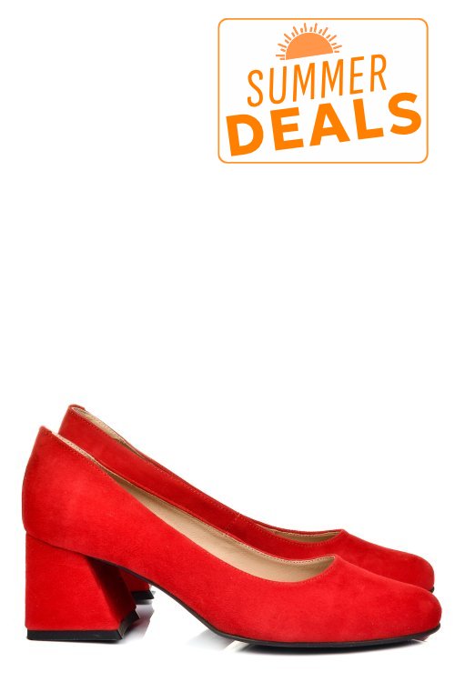 Pantofi rosii piele naturala intoarsa 5s77003