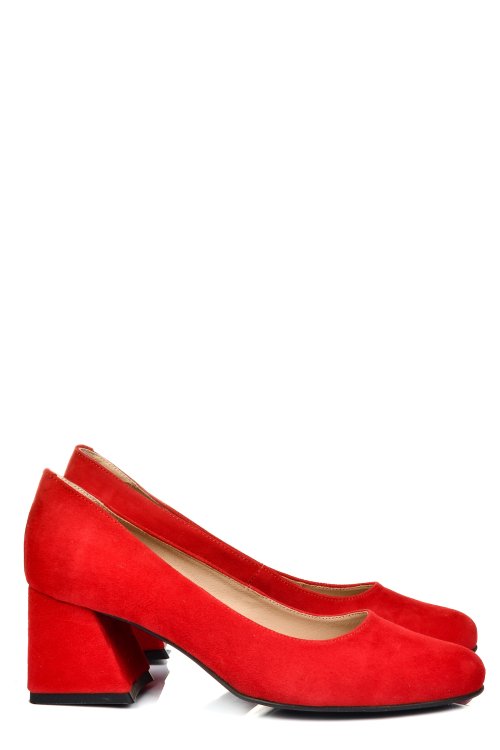 Pantofi rosii piele naturala intoarsa 5s77003